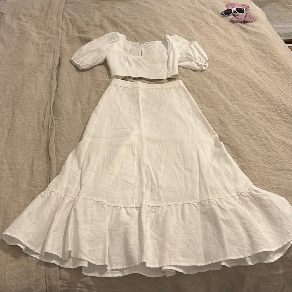 Reformation White Linen Set